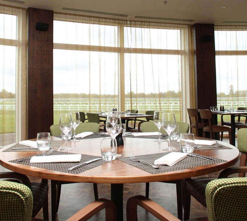 Table set up for a meal at the Marriot hotel restaurant.