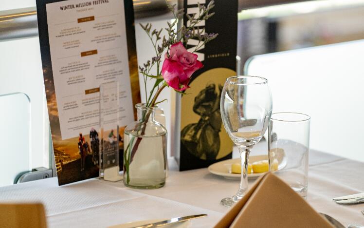 Hospitality table at Lingfield Park Races