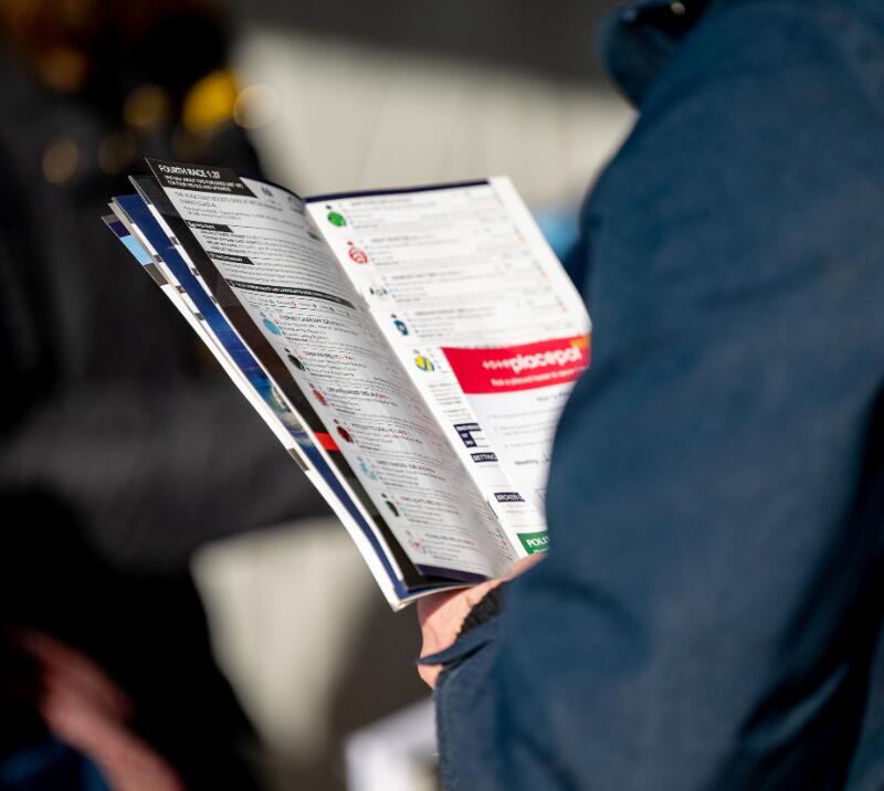 A close up of a race card from Lingfield races