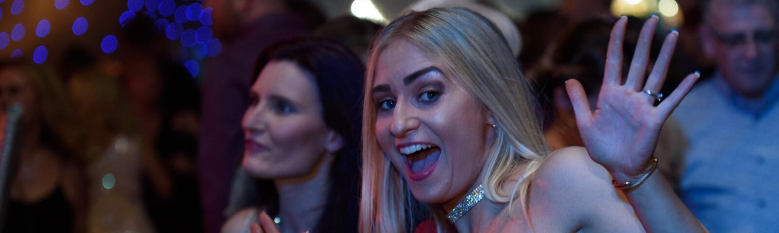 A party goer enjoying their new years eve