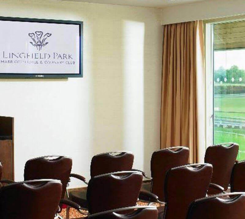 A picture of a meeting room at Lingfield Park Racecourse.